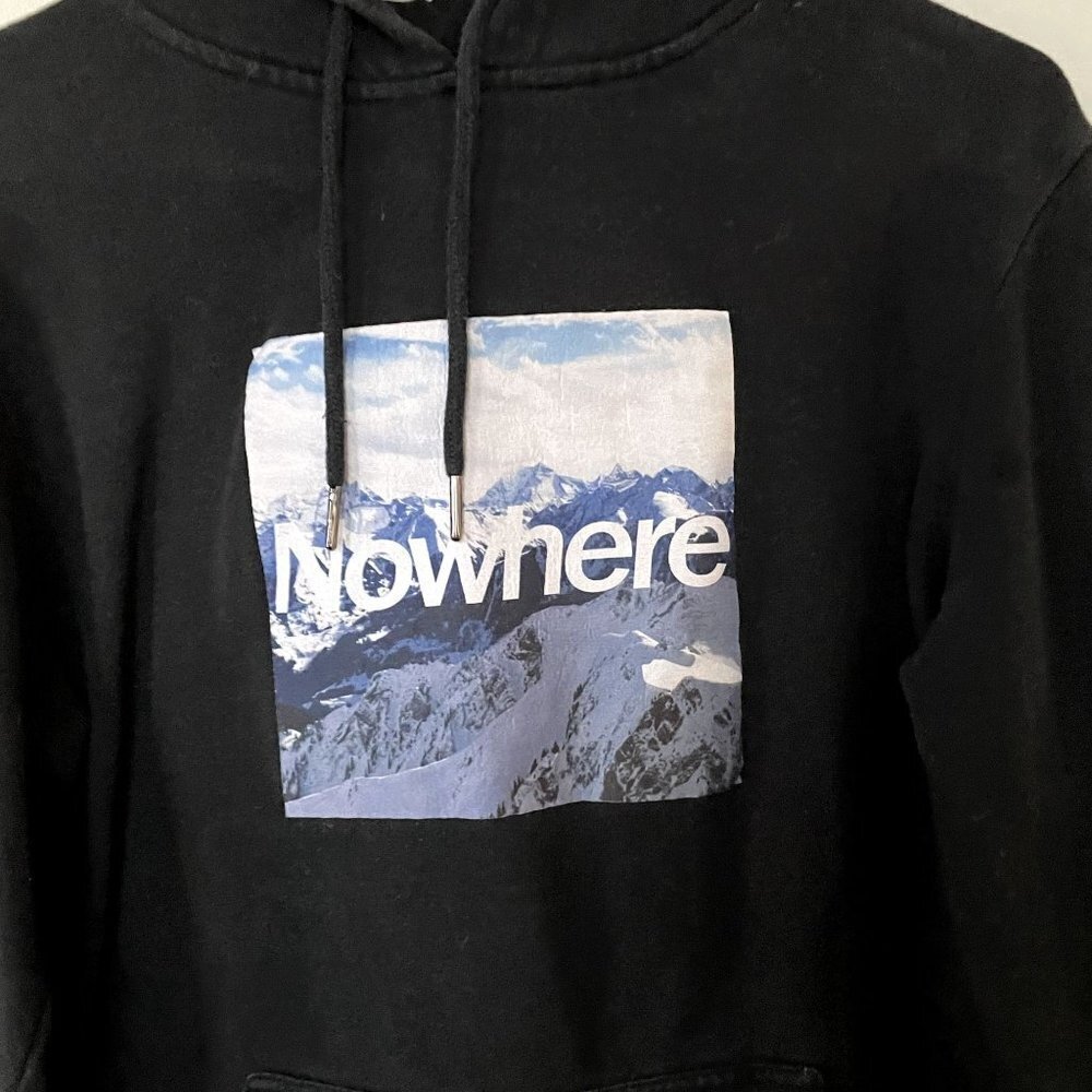 Nowhere Basic Black Hoodie Comfortable Casual Poc… - image 2